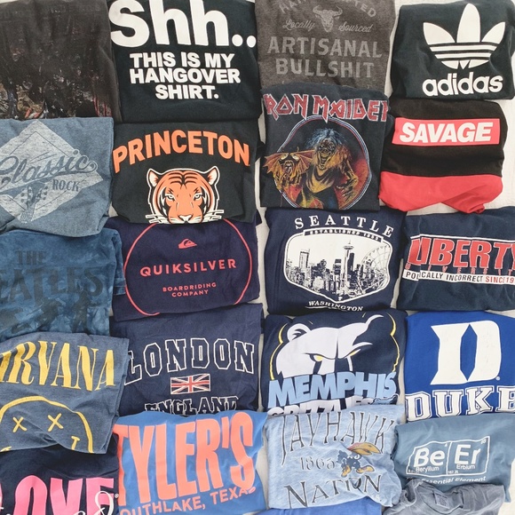 Vintage Tops - 3 Vintage Tee Bundle graphic band college